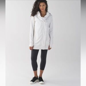 Lululemon Wrap Up Hooded Jacket Heathered Angel White Size 8 Cream